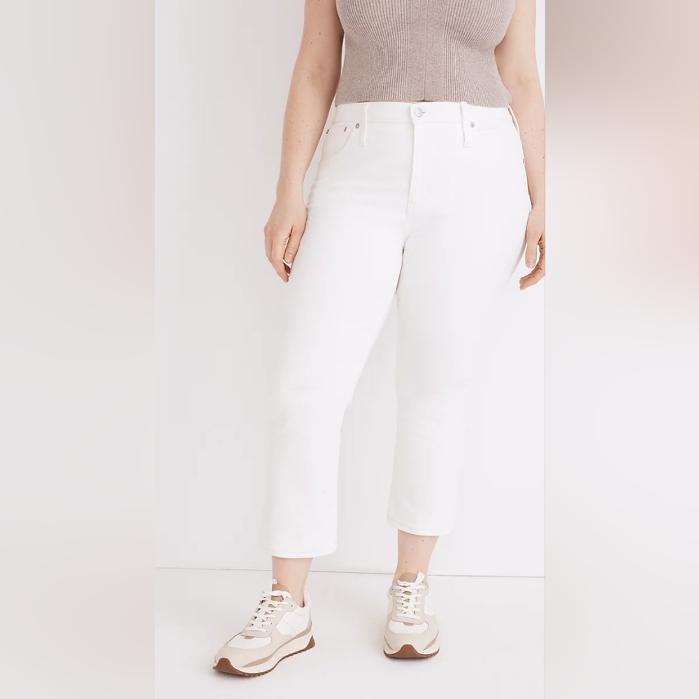 NWT Tall Madewell Cali demi-boot white jeans - Picture 6 of 7